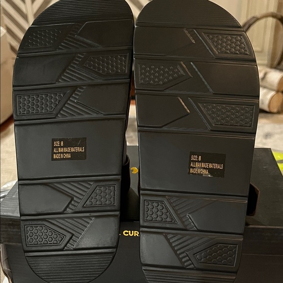 Lulus Surie Chocolate Brown Suede Strappy Flatform Slide Sandals/NIB/Size 8 - Picture 14 of 15